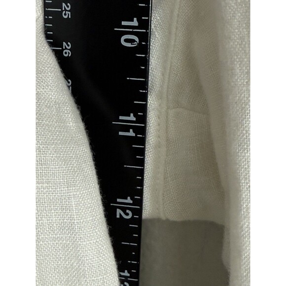 Bella Dahl Cream Lightweight Linen Relaxed Drawstring Pants Size M Comfort Waist - Picture 8 of 10